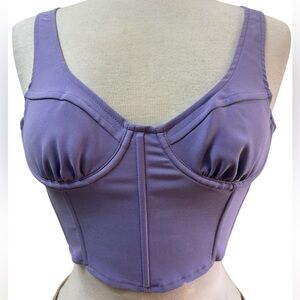 Stella Laguna Beach Women's Purple Corset Zip Back Top | Size M